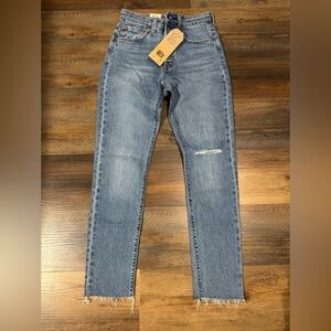 Levi's Blue Skinny Jeans with Distressed Details